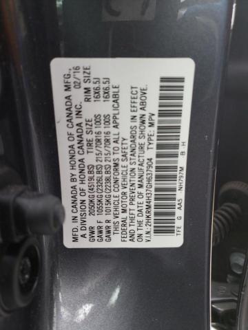 Photo 14 from auction – 2016 HONDA CR-V LX with VIN 2HKRM4H37GH637904