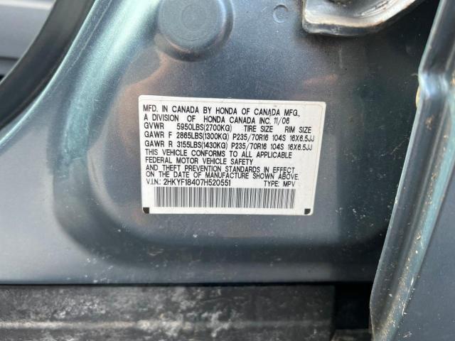 Photo 10 from auction – 2007 HONDA PILOT EX with VIN 2HKYF18407H520551