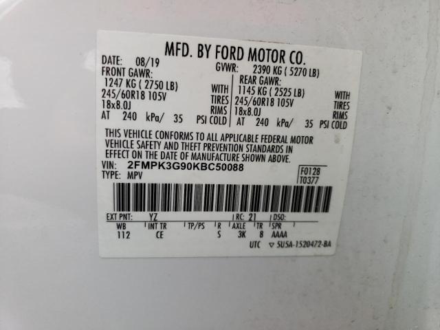 صورة رقم 14 من المزاد - 2019 FORD EDGE SE مع VIN 2FMPK3G90KBC50088