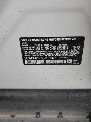 Photo 14 from auction – 2022 BMW X3 SDRIVE3 with VIN 5UX43DP05N9K61325