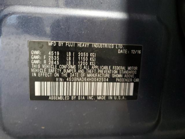 Photo 10 from auction – 2017 SUBARU LEGACY 2.5 with VIN 4S3BNAD64H3042504