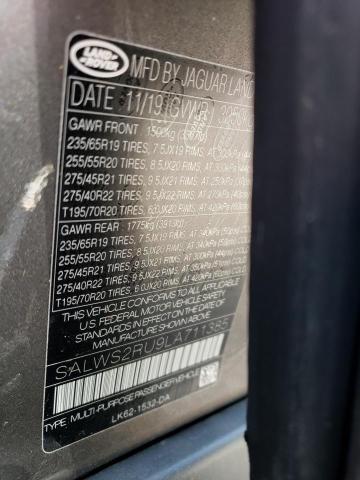 Photo 14 from auction – 2020 LAND ROVER RANGE ROVE with VIN SALWS2RU9LA711385