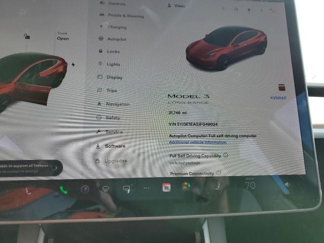 Photo 9 from auction – 2018 TESLA MODEL 3 with VIN 5YJ3E1EA3JF049024