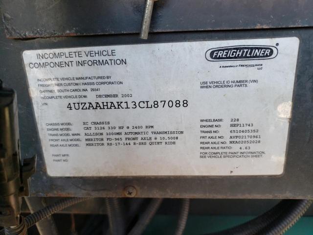 Photo 10 from auction – 2003 FREIGHTLINER CHASSIS X with VIN 4UZAAHAK13CL87088