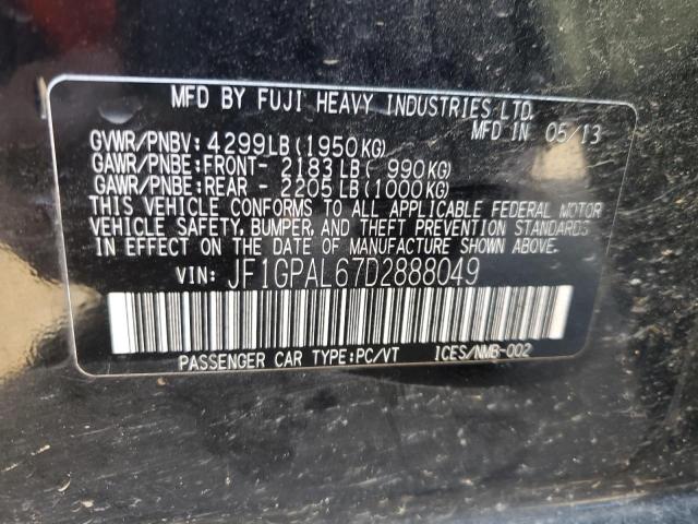 Photo 14 from auction – 2013 SUBARU IMPREZA SP with VIN JF1GPAL67D2888049