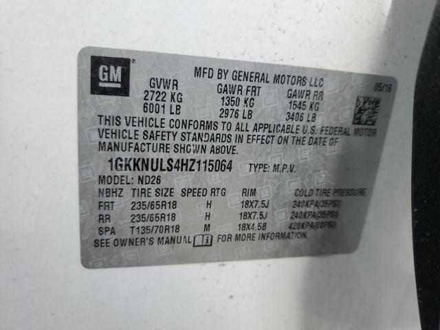 Photo 14 from auction – 2017 GMC ACADIA SLT with VIN 1GKKNULS4HZ115064