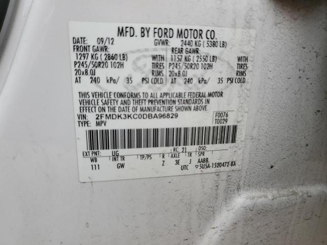 Photo 14 from auction – 2013 FORD EDGE LIMIT with VIN 2FMDK3KC0DBA96829
