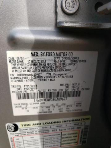 Photo 14 from auction – 2008 FORD TAURUS X L with VIN 1FMDK03W08GA09677