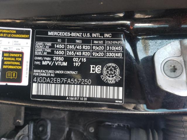 Photo 14 from auction – 2015 MERCEDES-BENZ ML 350 BLU with VIN 4JGDA2EB7FA557250
