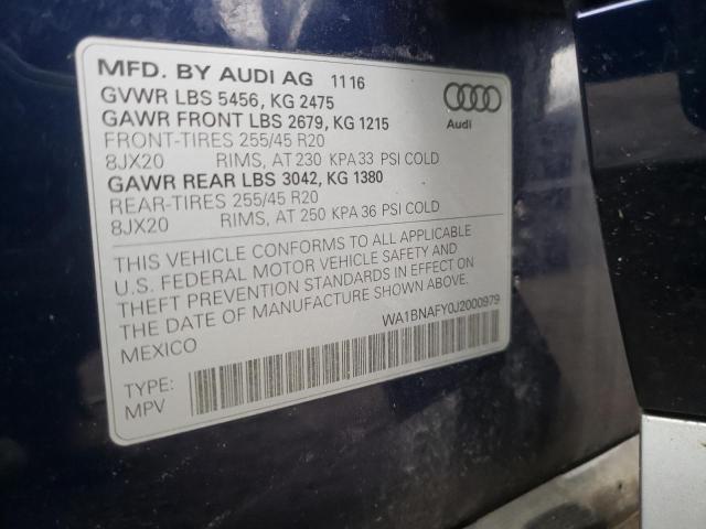 Photo 14 from auction – 2018 AUDI Q5 PREMIUM with VIN WA1BNAFY0J2000979