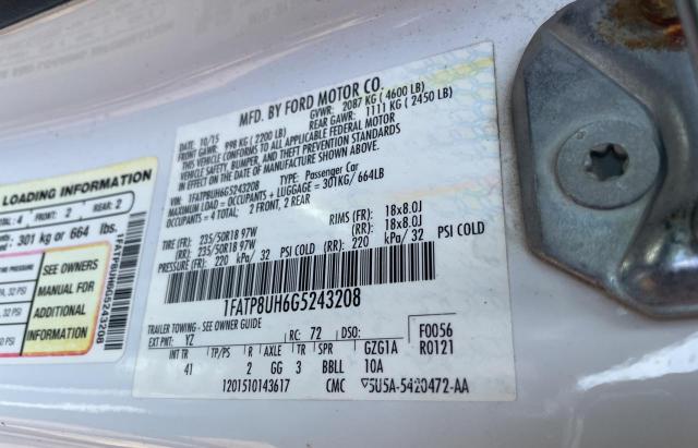 Photo 10 from auction – 2016 FORD MUSTANG with VIN 1FATP8UH6G5243208