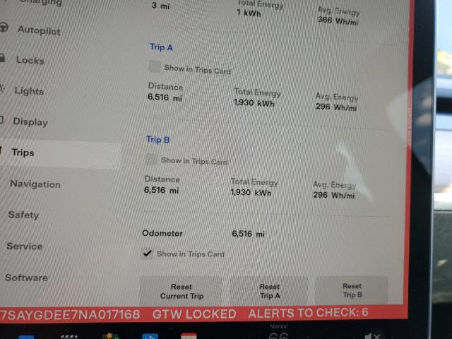 Photo 9 from auction – 2022 TESLA MODEL Y with VIN 7SAYGDEE7NA017168