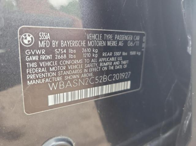 Photo 10 from auction – 2011 BMW 535 GT with VIN WBASN2C52BC201927