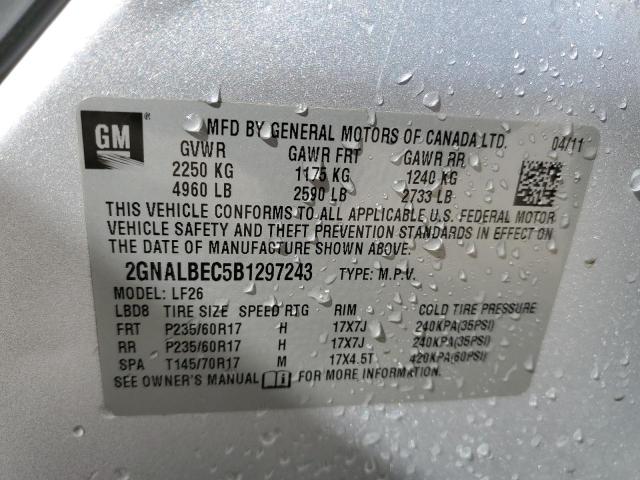 Photo 14 from auction – 2011 CHEVROLET EQUINOX LS with VIN 2GNALBEC5B1297243