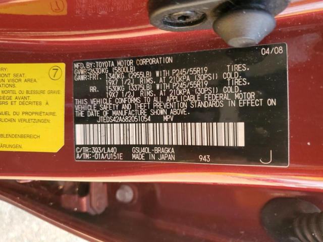 Photo 14 from auction – 2008 TOYOTA HIGHLANDER with VIN JTEDS42A682051054