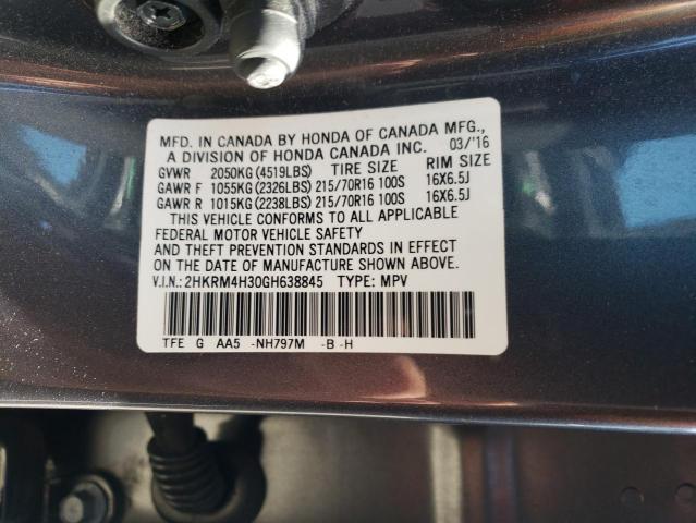 Photo 14 from auction – 2016 HONDA CR-V LX with VIN 2HKRM4H30GH638845