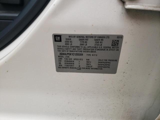 Photo 14 from auction – 2012 CHEVROLET EQUINOX LT with VIN 2GNALPEK1C1255304