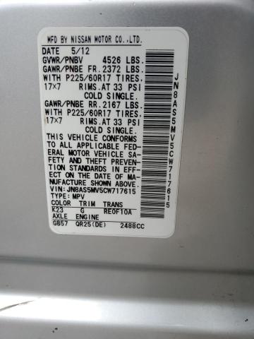 Photo 14 from auction – 2012 NISSAN ROGUE S with VIN JN8AS5MV5CW717615