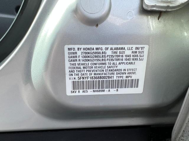 Photo 10 from auction – 2008 HONDA PILOT SE with VIN 5FNYF18368B002841