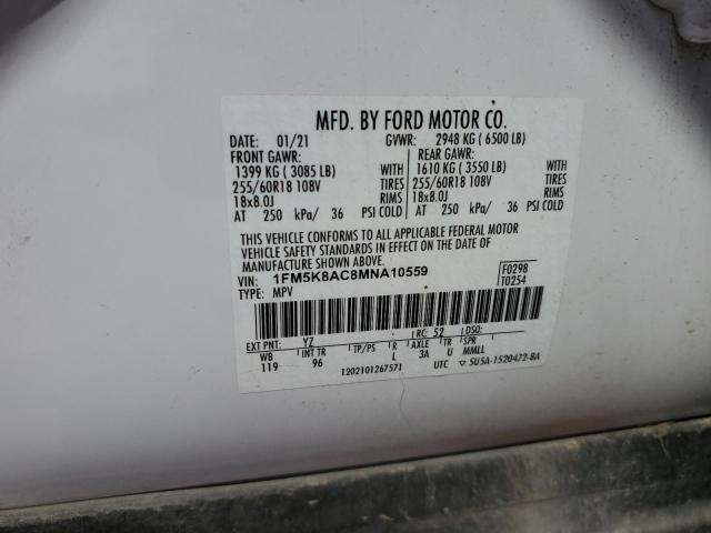 Photo 14 from auction – 2021 FORD EXPLORER P with VIN 1FM5K8AC8MNA10559