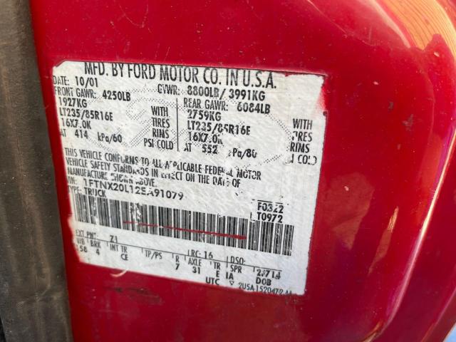 Photo 10 from auction – 2002 FORD F250 SUPER with VIN 1FTNX20L12EA91079