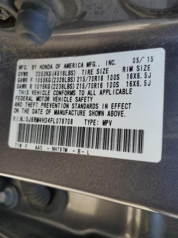 Photo 14 from auction – 2015 HONDA CR-V LX with VIN 5J6RM4H34FL079708