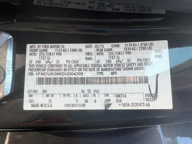 Photo 10 from auction – 2013 FORD ESCAPE SE with VIN 1FMCU0G96DUD04305