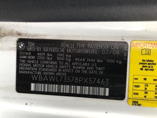 Photo 10 from auction – 2008 BMW 335 I with VIN WBAWL73578PX57463