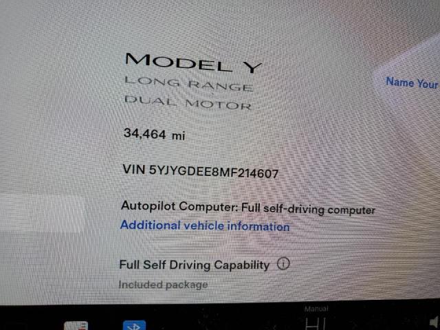 Foto 9 de la subasta – 2021 TESLA MODEL Y con VIN 5YJYGDEE8MF214607