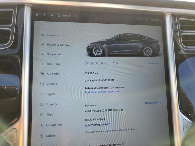 Photo 9 from auction – 2016 TESLA MODEL S with VIN 5YJSA1E18GF152911