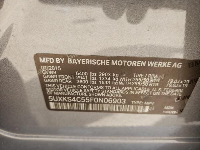 Photo 14 from auction – 2015 BMW X5 XDRIVE3 with VIN 5UXKS4C55F0N06903