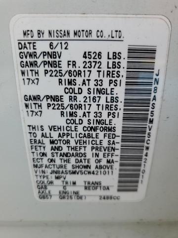 Photo 14 from auction – 2012 NISSAN ROGUE S with VIN JN8AS5MV5CW421011
