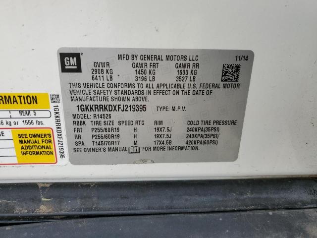 Photo 14 from auction – 2015 GMC ACADIA SLT with VIN 1GKKRRKDXFJ219395