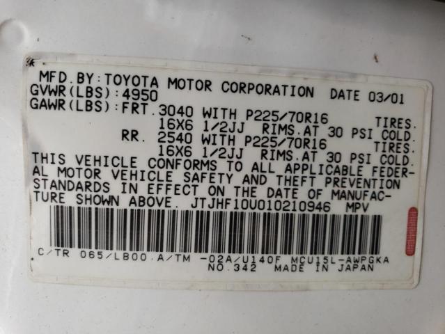 Photo 14 from auction – 2001 LEXUS RX 300 with VIN JTJHF10U010210946