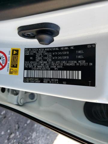 Photo 14 from auction – 2018 TOYOTA HIGHLANDER with VIN 5TDDZRFHXJS857708