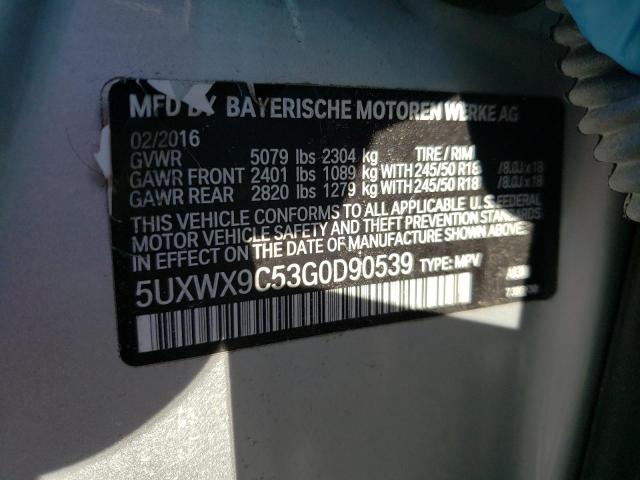 Photo 14 from auction – 2016 BMW X3 XDRIVE2 with VIN 5UXWX9C53G0D90539