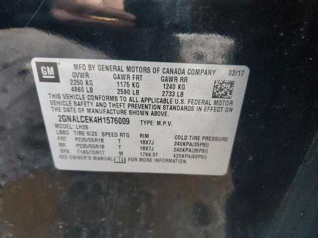 Photo 14 from auction – 2017 CHEVROLET EQUINOX LT with VIN 2GNALCEK4H1576009