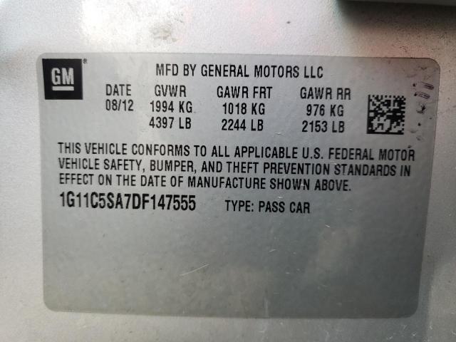 Photo 14 from auction – 2013 CHEVROLET MALIBU 1LT with VIN 1G11C5SA7DF147555