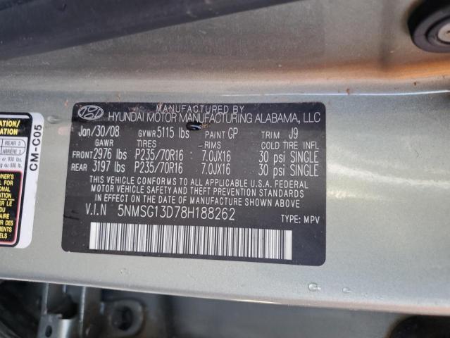 Photo 14 from auction – 2008 HYUNDAI SANTA FE G with VIN 5NMSG13D78H188262