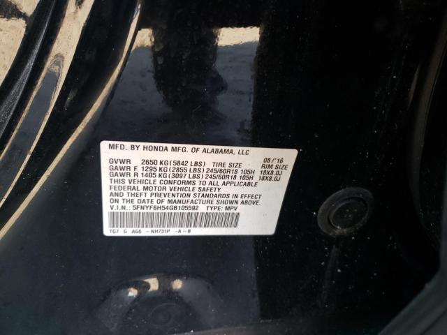 Photo 14 from auction – 2016 HONDA PILOT EXL with VIN 5FNYF6H54GB105592