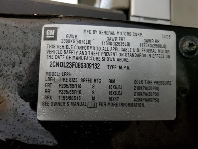 Photo 14 from auction – 2008 CHEVROLET EQUINOX LS with VIN 2CNDL23F086309132