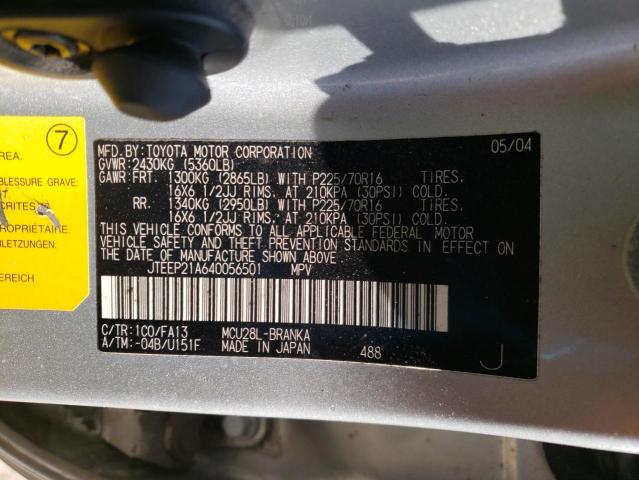 Photo 14 from auction – 2004 TOYOTA HIGHLANDER with VIN JTEEP21A640056501