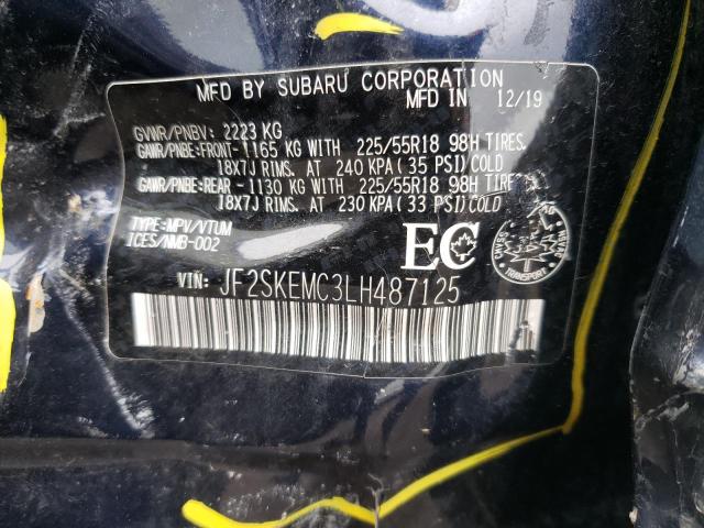 Photo 14 from auction – 2020 SUBARU FORESTER S with VIN JF2SKEMC3LH487125