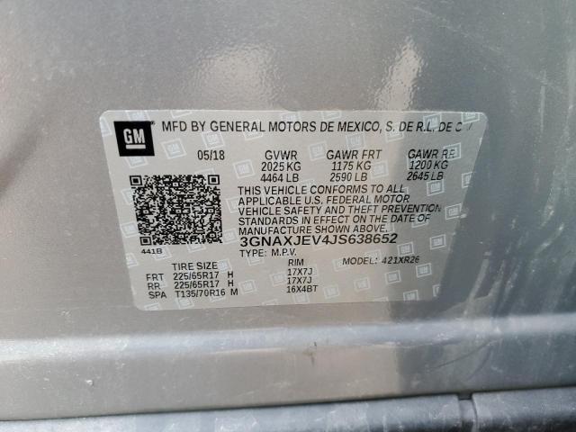Photo 14 from auction – 2018 CHEVROLET EQUINOX LT with VIN 3GNAXJEV4JS638652