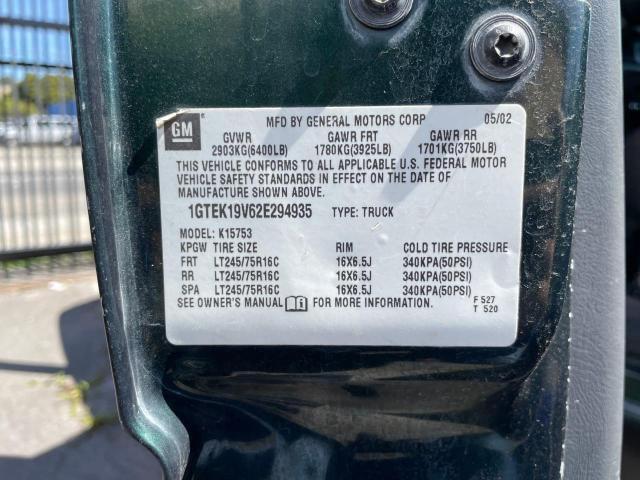 Photo 10 from auction – 2002 GMC NEW SIERRA with VIN 1GTEK19V62E294935