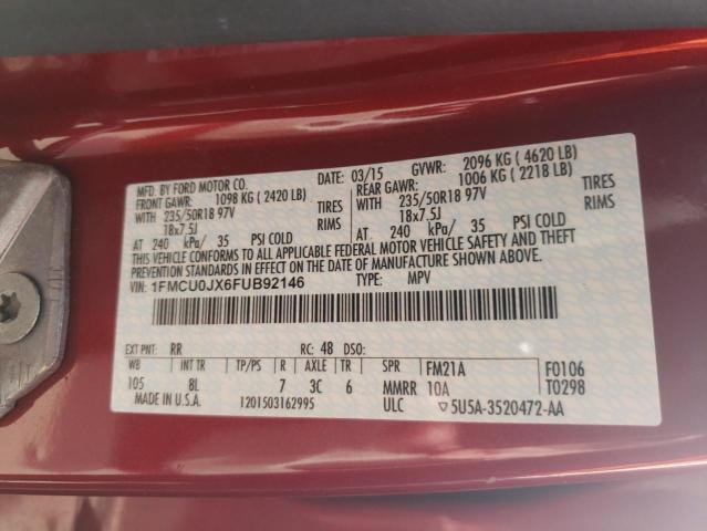 Photo 14 from auction – 2015 FORD ESCAPE TIT with VIN 1FMCU0JX6FUB92146