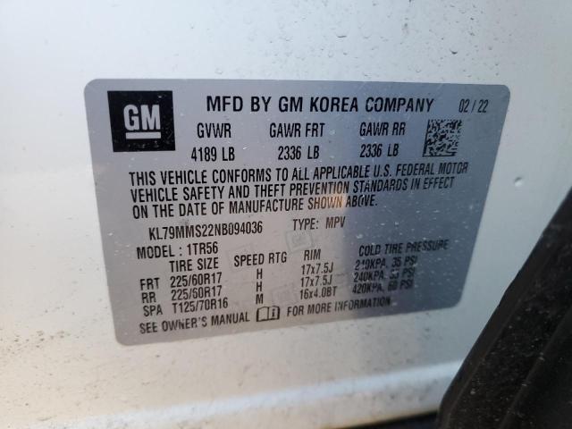Photo 14 from auction – 2022 CHEVROLET TRAILBLAZE with VIN KL79MMS22NB094036
