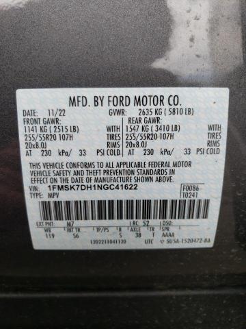 Foto 14 de la subasta – 2022 FORD EXPLORER X con VIN 1FMSK7DH1NGC41622