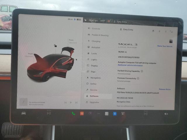 Photo 9 from auction – 2018 TESLA MODEL 3 with VIN 5YJ3E1EA2JF076103