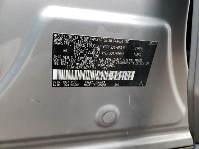 Photo 14 from auction – 2017 TOYOTA RAV4 XLE with VIN 2T3WFREVXHW377184